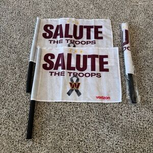 Set of 3 Washington Commanders Salute the Troops Nylon Flags